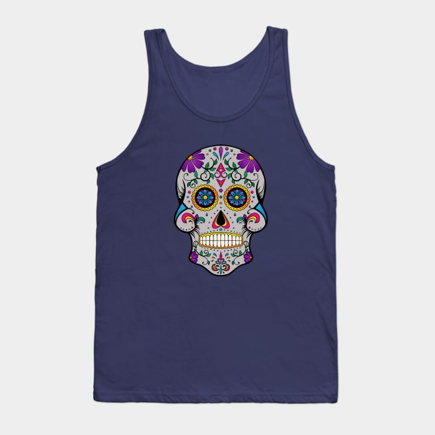 Ornamental Sugar Skull Tank Top by MellowGroove